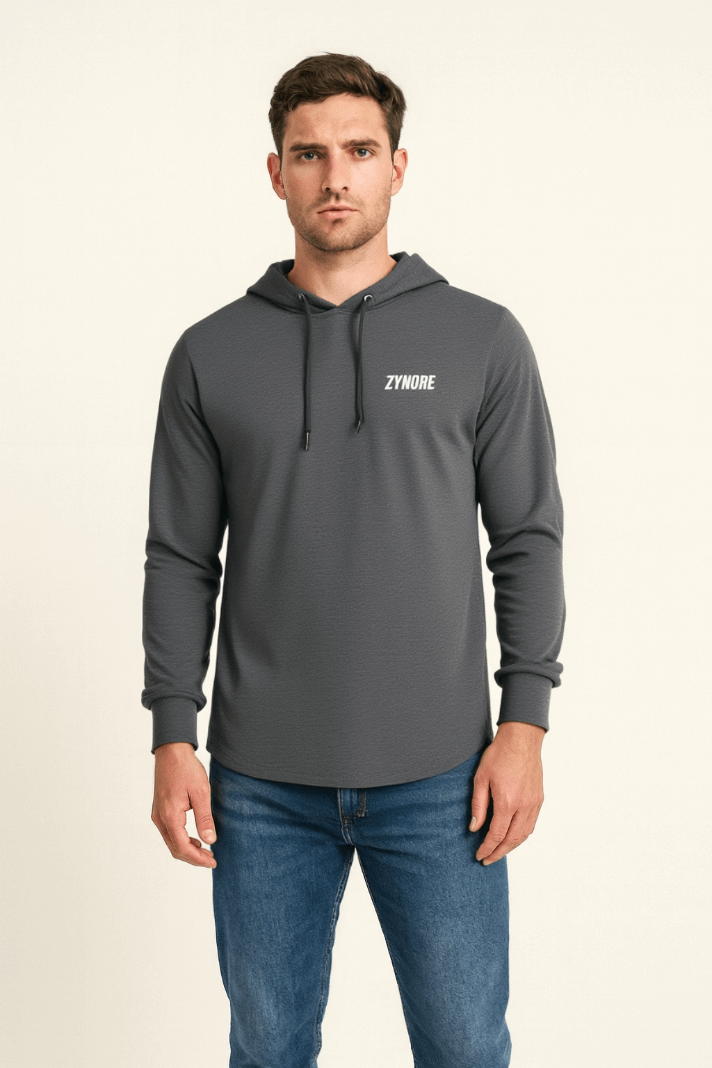 THE COTTON HOODED LONG SLEEVE TEE